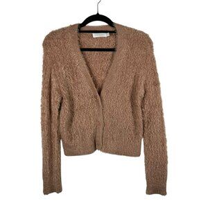Jonathan‎ Simkhai Maya Chenille Rib Knit Feathered Mauve V-Neck Cardigan Size S